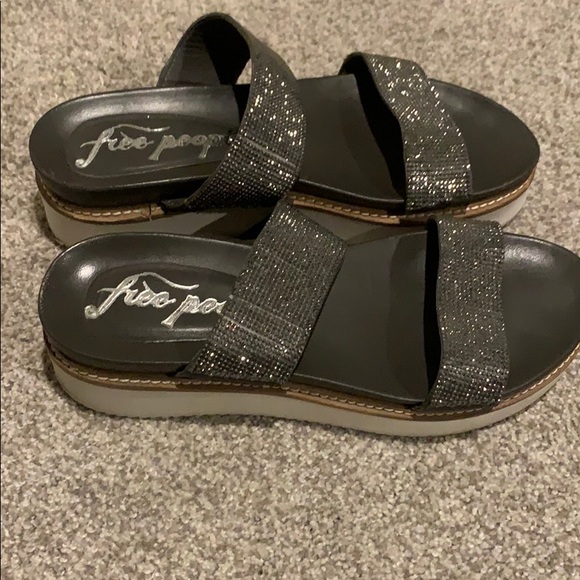 Free People Shoes - Free People silver mesh platform sandals Free People Shoes - Free People silver mesh platform sandals